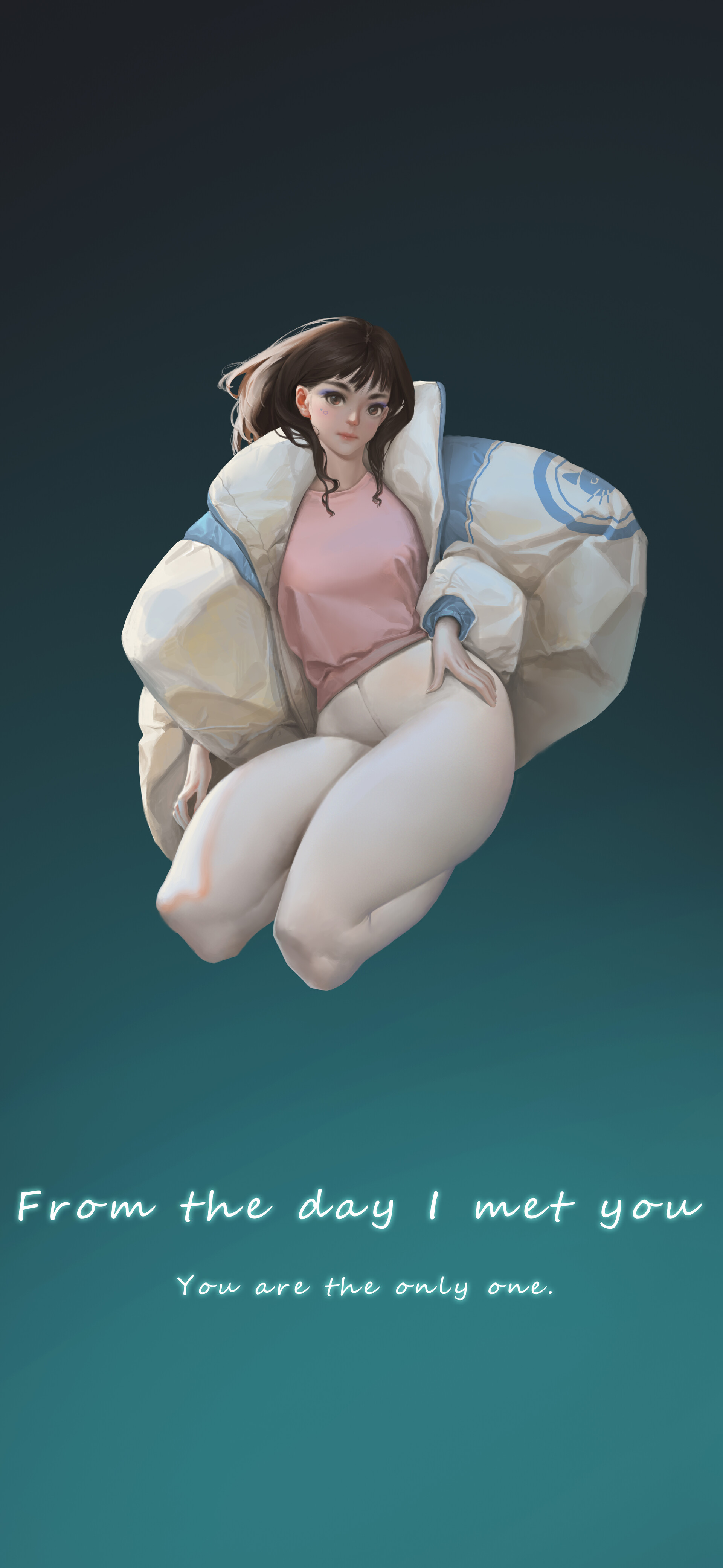 给老婆画了个手机壁纸